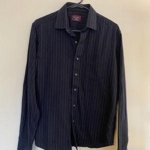 Mens Untuckit Size Small Button Down Pinstripe